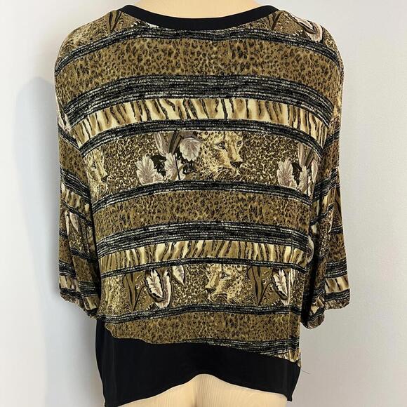 Joseph Ribkoff Animal Print Blouse - Black and Gold - Picture 9 of 12
